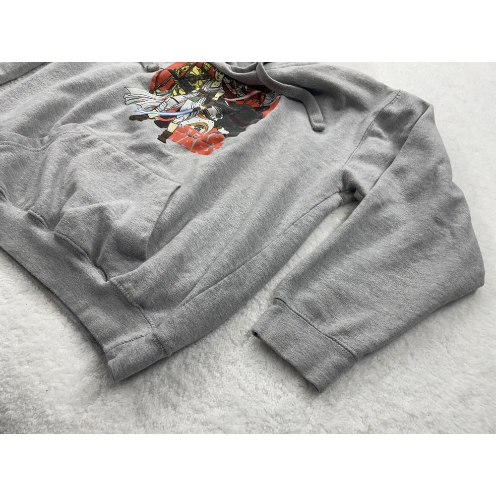 Star Wars Kids XL Gray Graphic Hoodie Rey Kylo Ren BB-8 Pullover Sweatshirt - Picture 6 of 12